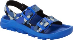 Birkenstock Children's Mogami -Englinsfinefootwear birkenstock childrens mogami camo ultra blue birko flor 1023616 02999.1686263419