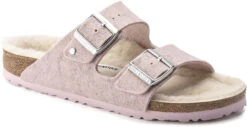 Birkenstock Arizona Wool Shearling -Englinsfinefootwear birkenstock womens arizona wool shearling rose natural 1021156 60824.1638398132