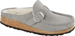 Birkenstock Women's Buckley Shearling 10 Birkenstock Women's Buckley Shearling -Englinsfinefootwear birkenstock womens buckley shearling stone coin natural suede 1023368 58617.1668104467