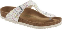 Birkenstock Women's Gizeh Vegan 7 Birkenstock Women's Gizeh Vegan -Englinsfinefootwear birkenstock womens gizeh vegan watercolor flower white birko flor 1018466 58438.1686295782