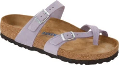 Birkenstock Women's Mayari Soft Footbed -Englinsfinefootwear birkenstock womens mayari soft footbed purple fog nubuck leather 1024027 86033.1686306981