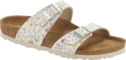 Birkenstock Women's Sydney Vegan -Englinsfinefootwear birkenstock womens sydney vegan watercolor flower white 1018603 18258.1657897981