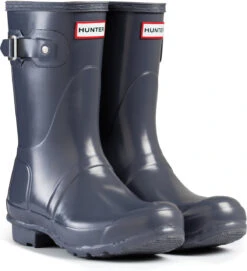 Hunter Women's Original Short Gloss Rain Boot -Englinsfinefootwear hunter womens original short gloss graphite wfs1000rgl gra 74846.1536966688