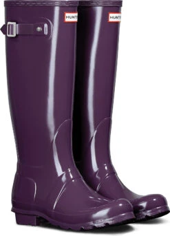 Hunter Women's Original Tall Gloss Rain Boot -Englinsfinefootwear hunter womens original tall gloss rain boot purple urchin wft1000rgl prc 01615.1536967724