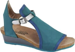 Naot Fiona -Englinsfinefootwear naot womens fiona teal oily blue nubuck silver luster leather 98329.1624506006