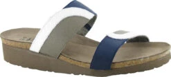 Naot Frankie 5 Naot Frankie -Englinsfinefootwear naot womens frankie white diamond leather blue khaki patina elastic 4026 sft 25277.1624910393