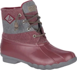 Sperry Women's Saltwater Varsity Stripe -Englinsfinefootwear sperry womens salwater varsity stripe wine grey sts84374 36822.1570817515