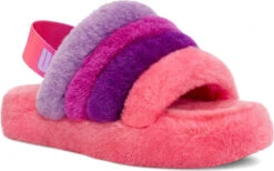 UGG Kids Fluff Yeah Slide -Englinsfinefootwear ugg kids fluff yeah slide pink purple rainbow 1120075k pprb 10829.1647038453