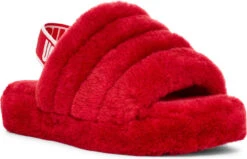 UGG Kids Fluff Yeah Slide -Englinsfinefootwear ugg kids fluff yeah slide ribbon red 1098494k rbrd 51555.1647038453